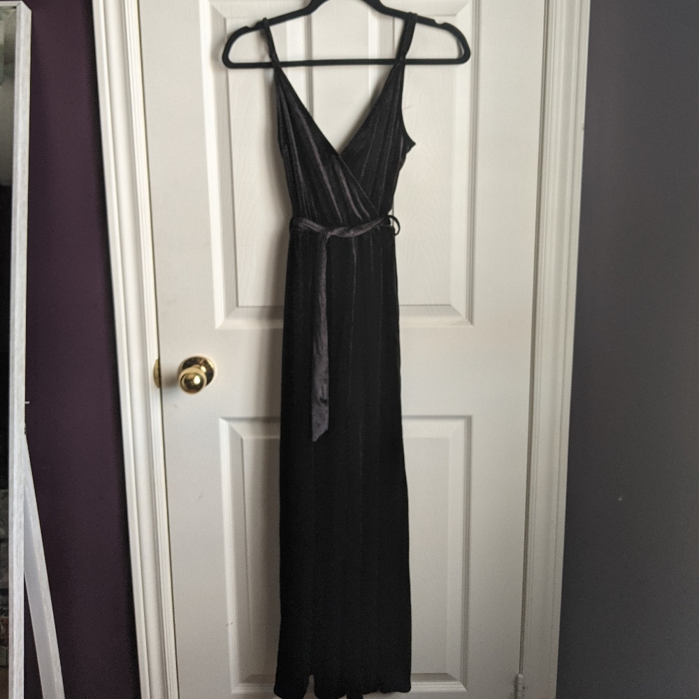 Velvet Wrap Jumpsuit